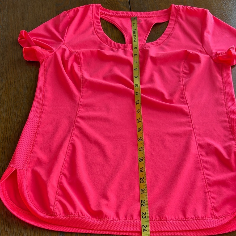 Calvin Klein Performance Vibrant Pink Short Sleeve Tee Racer Back Type Opening - Picture 7 of 12